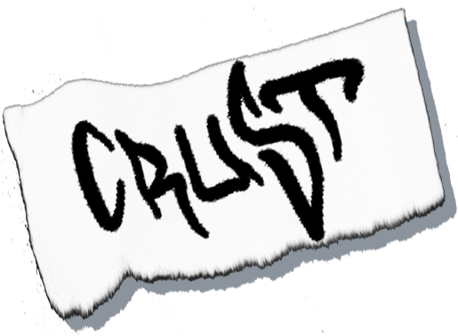 Label with name of artist: Crust